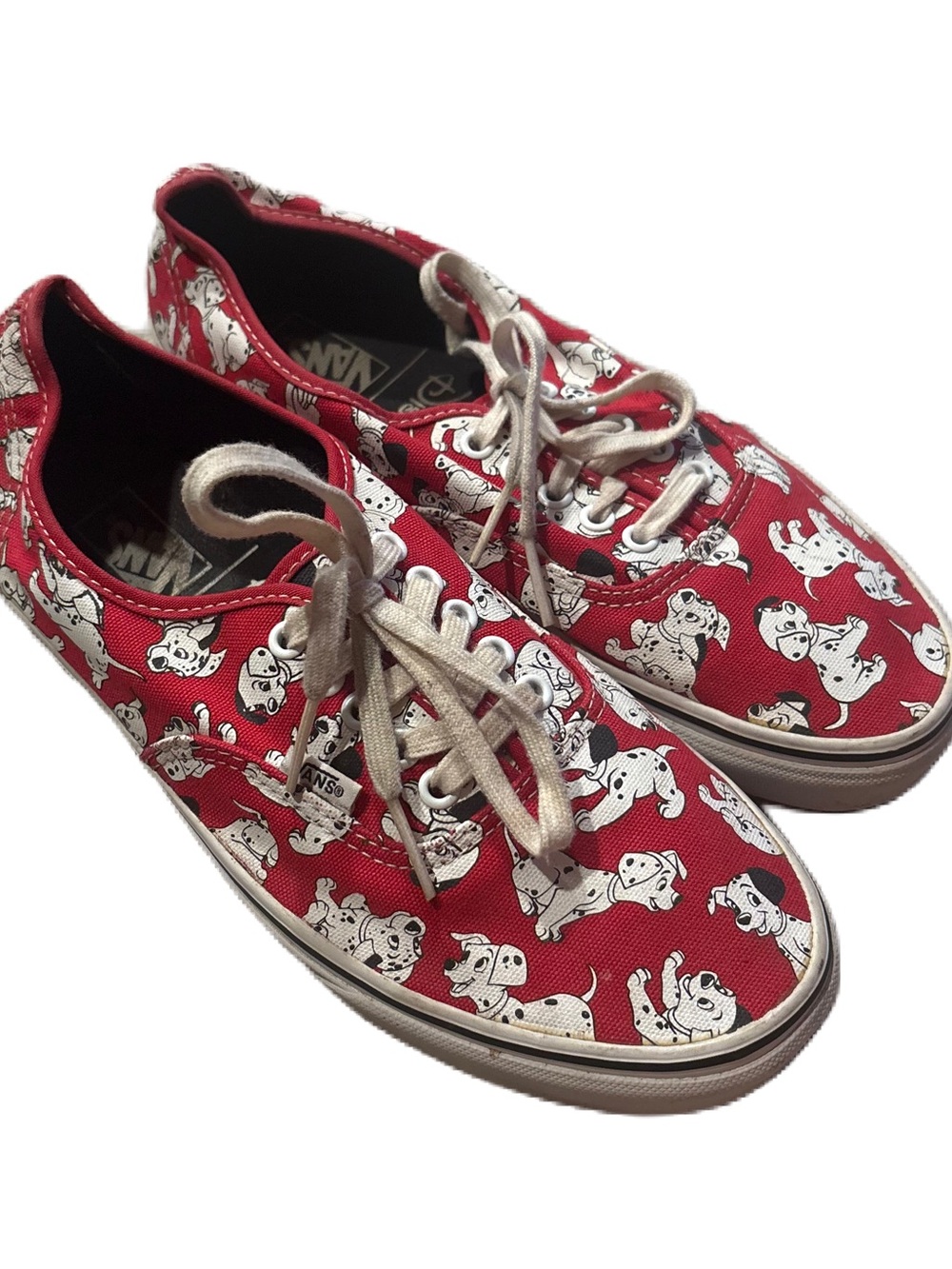 Vans Disney 101 Dalmatian Print Canvas Sneakers Sz 11 Women 9.5 Men’s Red Shoes